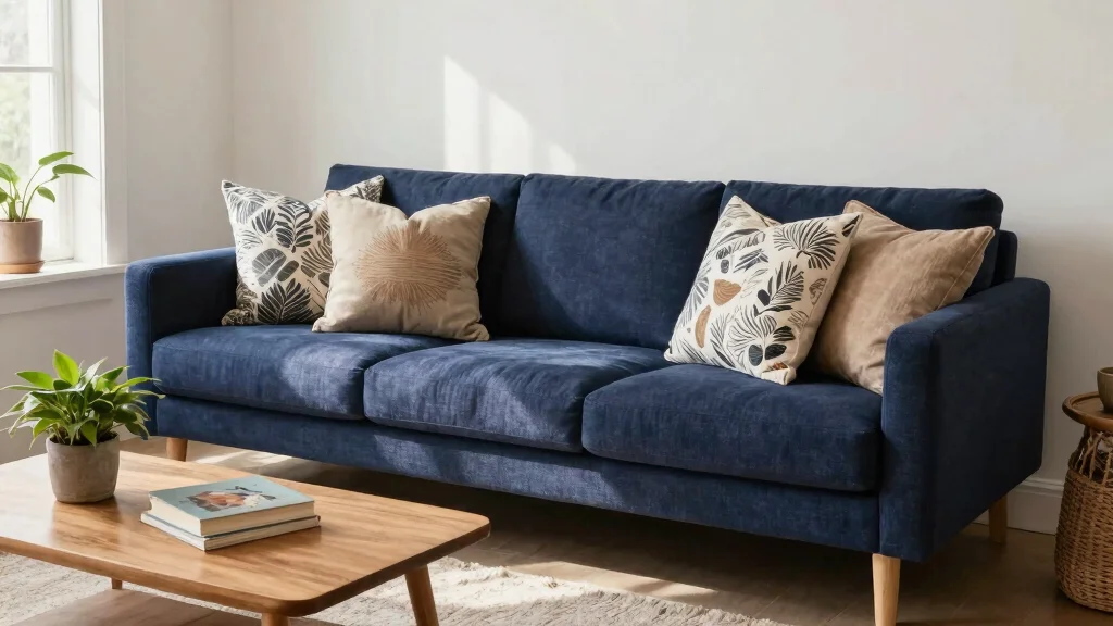14 Throw Pillow Ideas for a Navy Couch