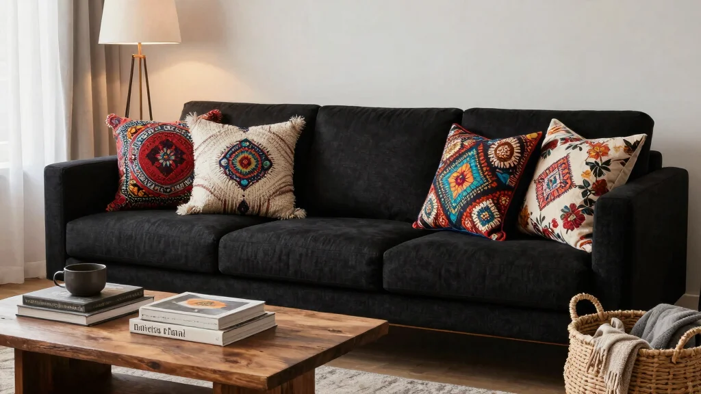 15 Throw Pillows Ideas for a Black Couch