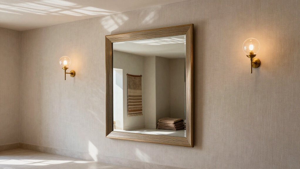 flanking mirrors with textiles