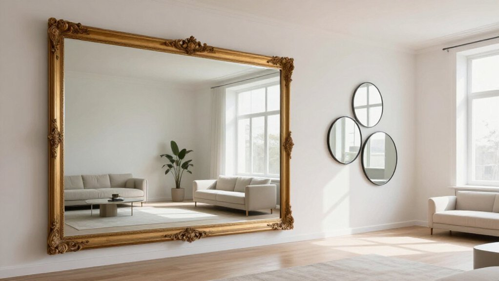 group floor length mirrors strategically